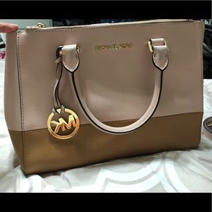 Michael Kors Leather Blossom Suntan Sutton Handbag